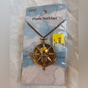 NEW Pirate Doubloon Gold Skull Pendant Necklace Stage Costume Halloween Cosplay